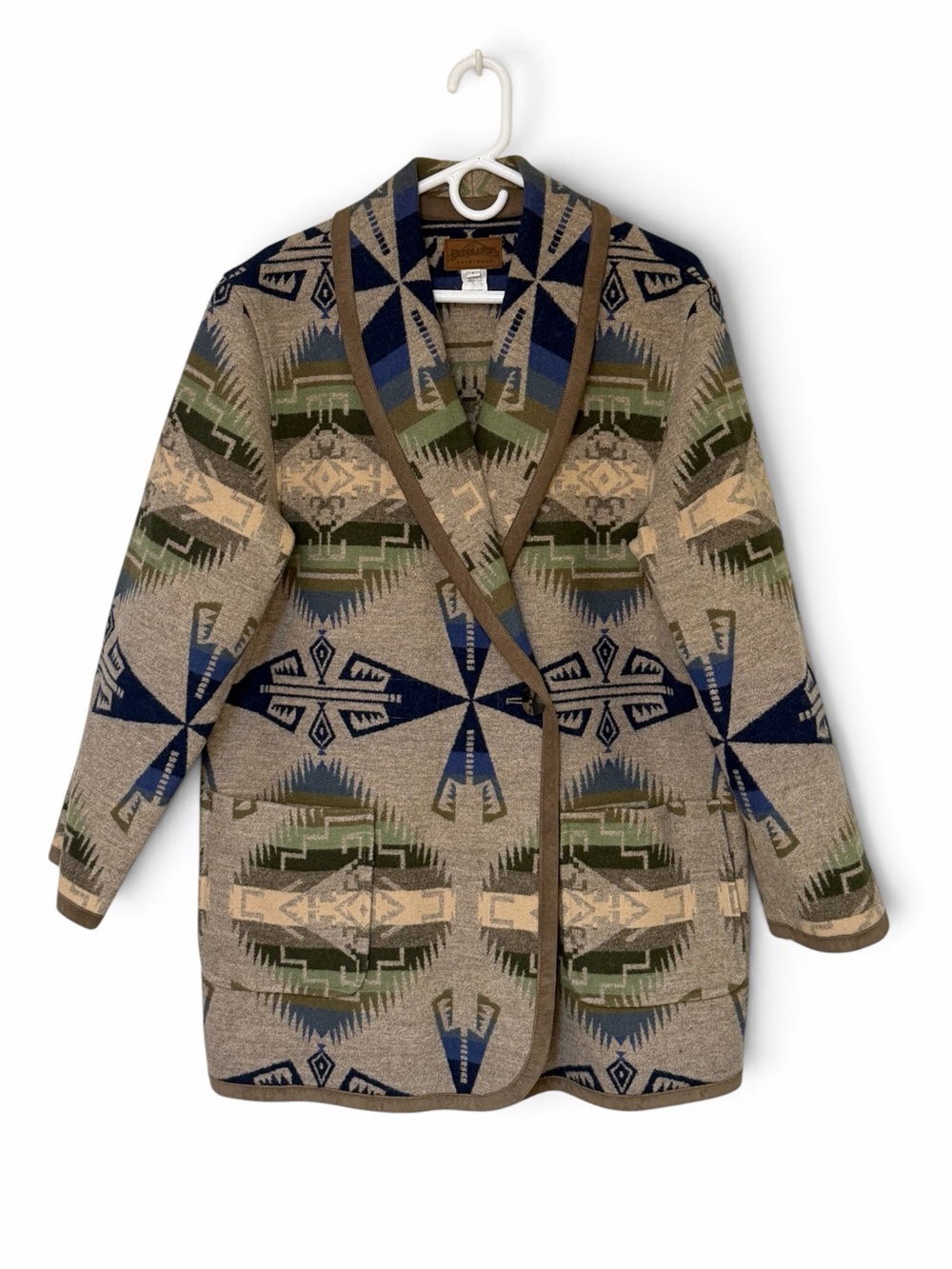Pendleton Southwestern Geometric Wool Blanket Shacket Jacket Coat Women's L